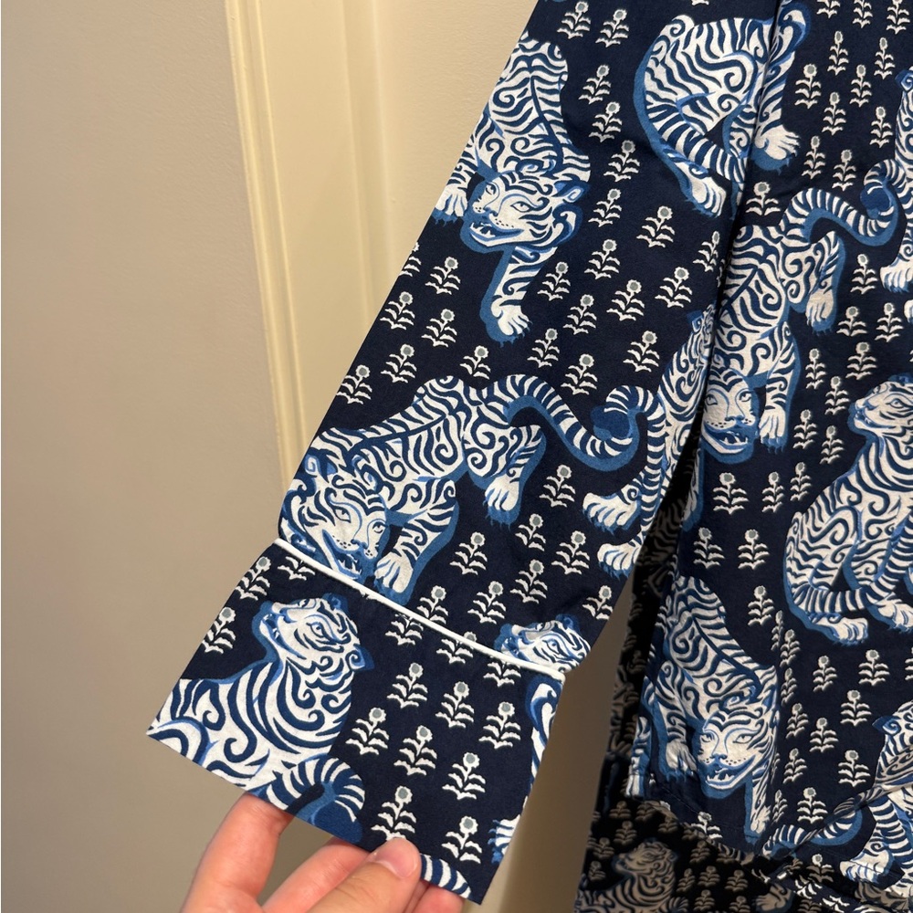 Printfresh 2pc Navy Tiger Queen Long PJ Set size Small - Picture 3 of 12